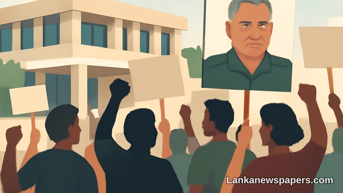 Rights Activists Rally at SLFI to Demand Justice for Detained Retired Major General Suresh Sallay