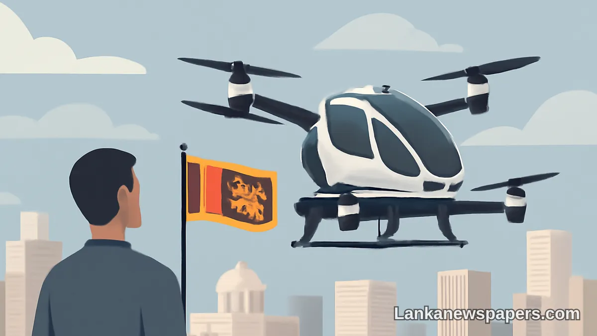 චීනයේ නියමුවන් රහිත ගුවන් ටැක්සි සහතිකකරණ පද්ධතිය นำเข้า කරන ලොව පළමු රාජ්‍යය ශ්‍රී ලංකාව බවට පත්වේ
