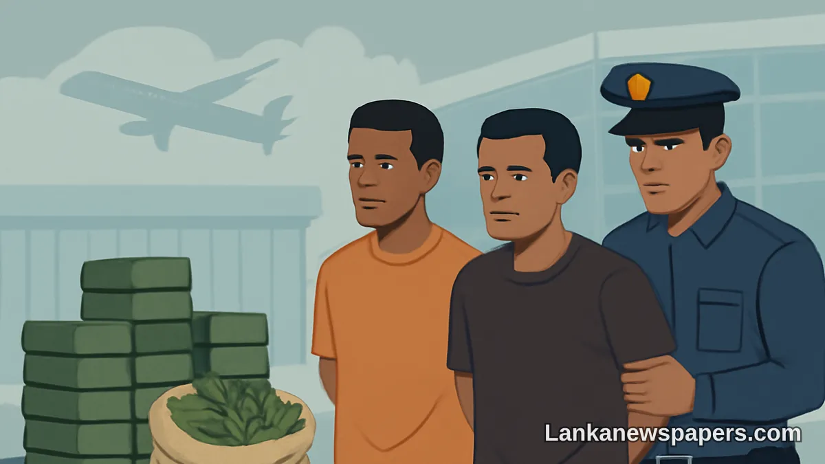 Two Sri Lankans Nabbed at Bandaranaike Airport with Rs. 53 Million Worth of Kush Drug