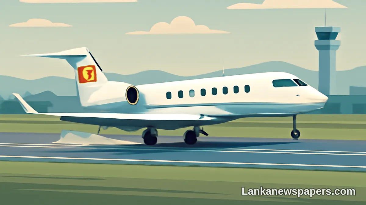 Historic Moment at Ratmalana as Sri Lanka's First Private Long-Range Jet Touches Down