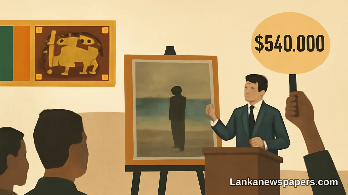 ශ්‍රී ලාංකික චිත්‍ර ශිල්පී ඉවාන් පීරීස්ගේ චිත්‍රයක් එක්සත් ජනපද ඩොලර් 640,000කට අලෙවි වෙමින් වෙන්දේසි වාර්තාවක්