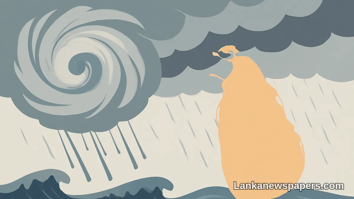 කාලගුණ අනතුරු ඇඟවීම: ශ්රී ලංකාව අසළ පිහිටි අඩු පීඩන තත්ත්වය මත්තෙහි මන්දගාමී සංසරණයක් බවට තීව්ර වීමට නියමිතයි