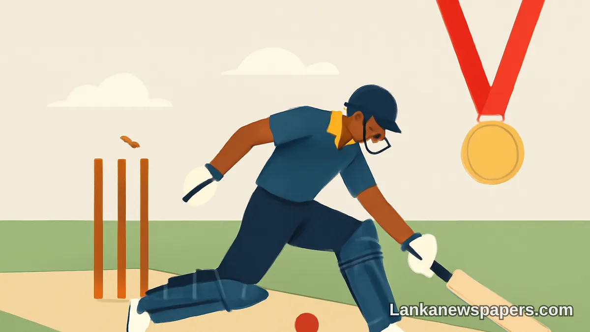 හතරවන වික්කට් වැටීමත් සමඟ ශ්‍රී ලංකාවේ රන් පදක්කම් බලාපොරොත්තු අවදානමට