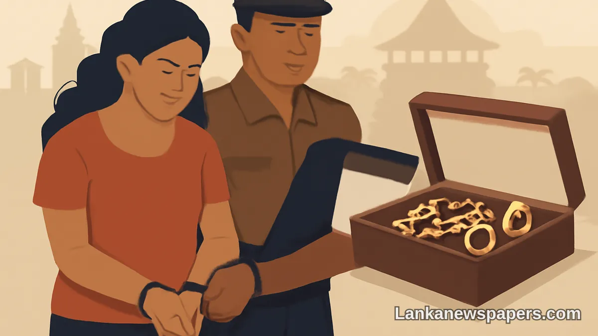 Couple Remanded After Allegedly Stealing Rs 2.4 Million Worth of Gold Jewellery from Kandy Businessman's Home