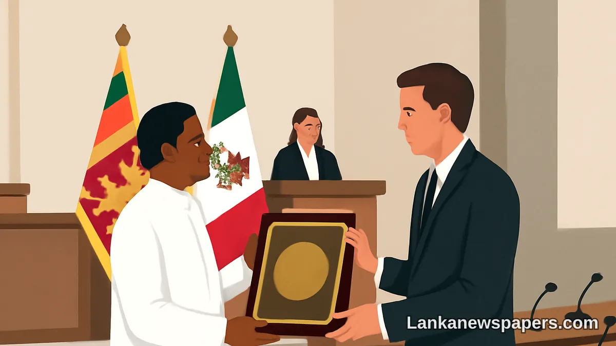 අත්හිටුවීමට ලක් වූ ශ්රී ලංකා පාර්ලිමේන්තු නිලධාරී කුලරත්නට මෙක්සිකෝ පාර්ලිමේන්තුවේ දී විශේෂ සම්මානයක්
