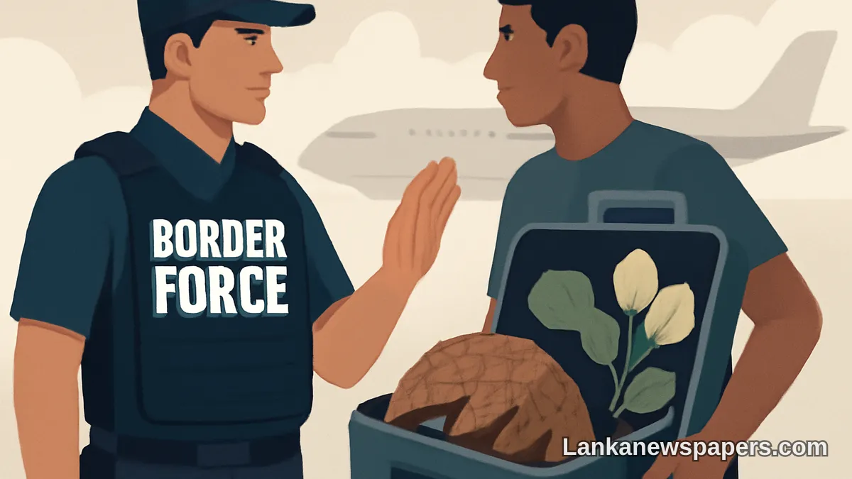 ඕස්ට්‍රේලියානු දේශසීමා බලකාය අවදානම් සහිත ශ්‍රී ලාංකික ජෛව සිහිවටන රගෙන යන මගියෙකු අත්අඩංගුවට ගනී