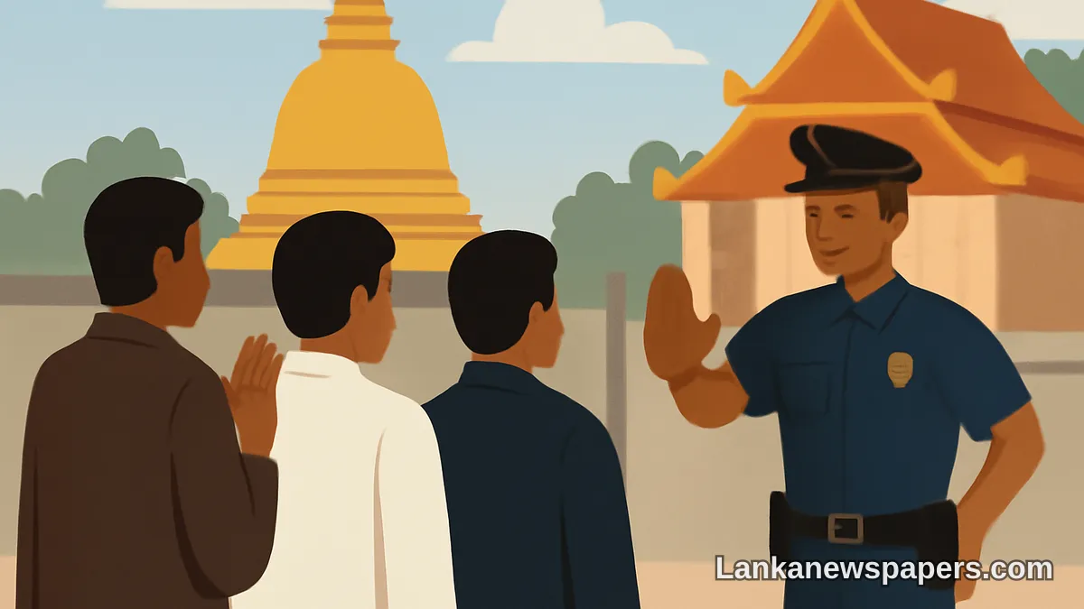 Police Block Tamil Council Members from Entering Thaiyiddy Buddhist Temple in Northern Sri Lanka