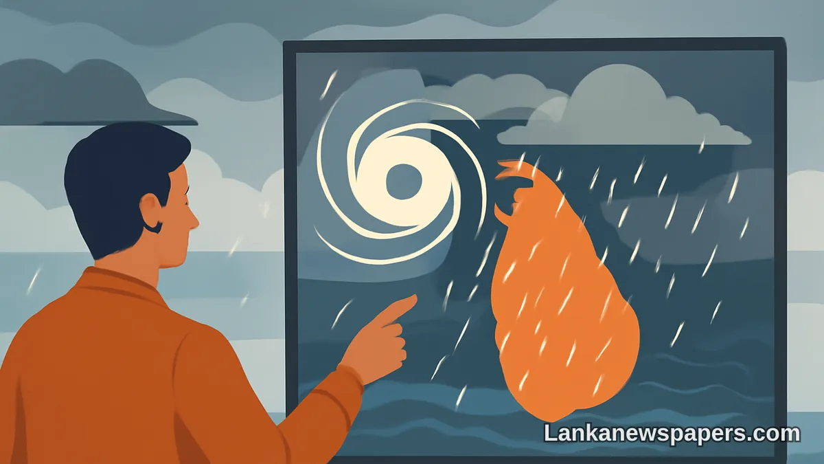 Met Department Warns of Heavy Rainfall as Low-Pressure System Forms Close to Sri Lanka