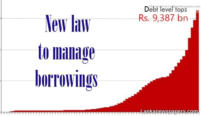 Debt level tops Rs. 9,387 billion: New law to manage borrowings