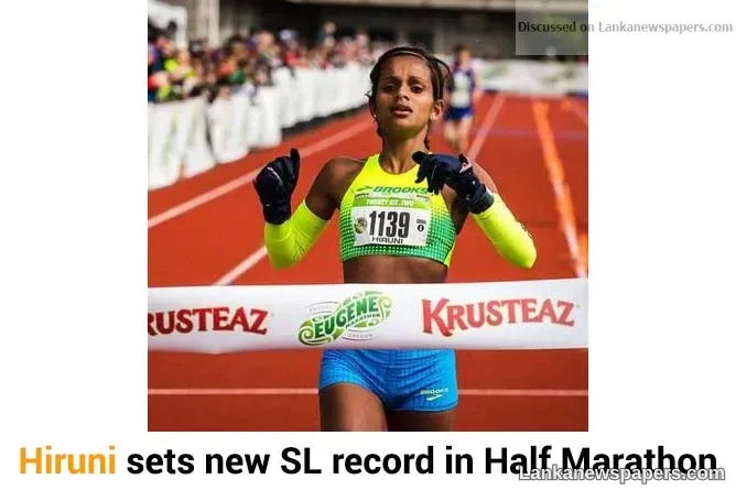 Hiruni sets new SL record in Half Marathon