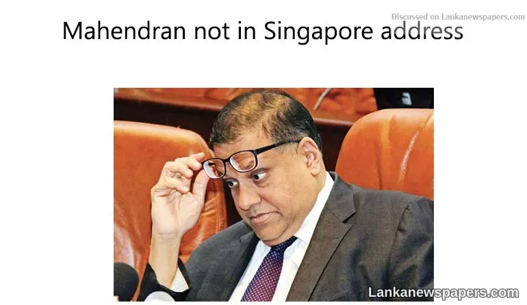 Mahendran not in Singapore address - Courier service