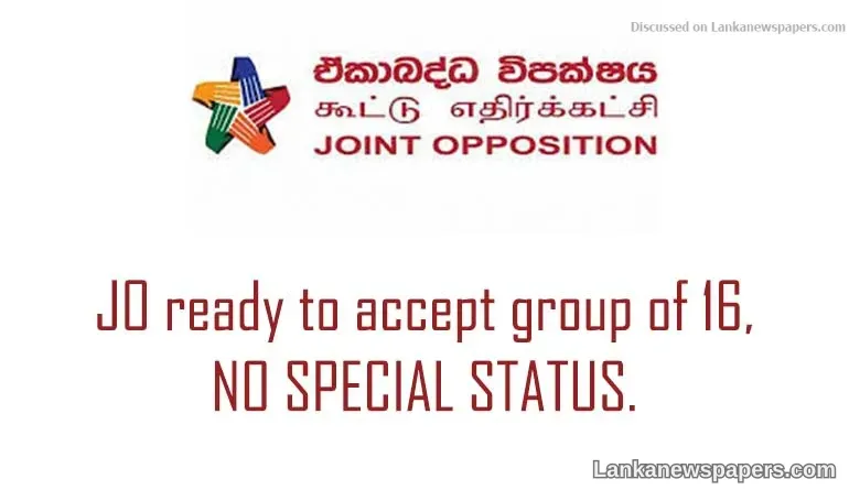 JO ready to accept group of 16, no special status
