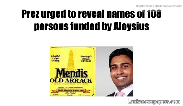 Prez urged to reveal names of 108 persons funded by Aloysius