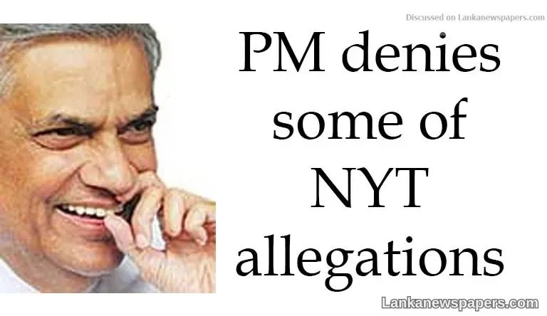 PM denies some of NYT allegations