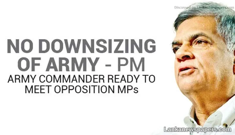 No downsizing of Army - PM