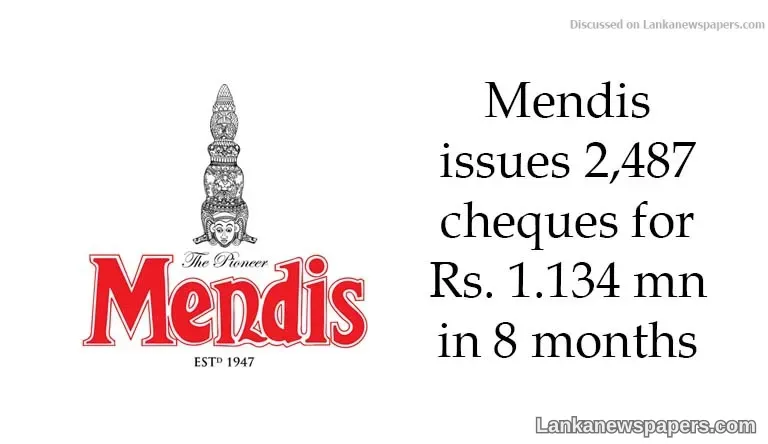 Mendis issues 2,487 cheques for Rs. 1.134 mn in eight months