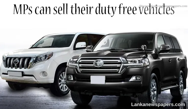 MPs can sell their duty free vehicles