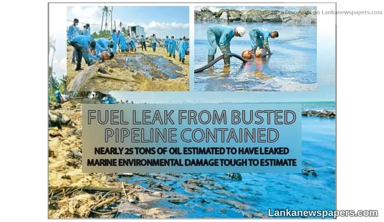 Fuel leak from busted pipeline contained