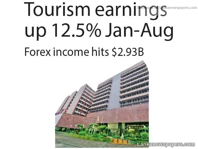 Tourism earnings up 12.5% Jan-Aug