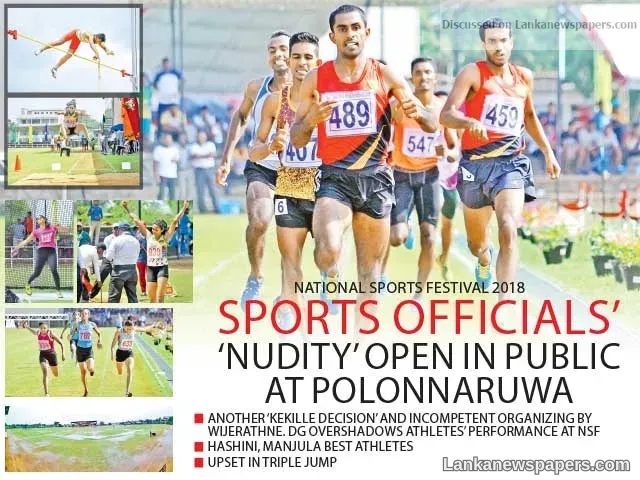 Sports officials’ ‘Nudity’ open in public at Polonnaruwa