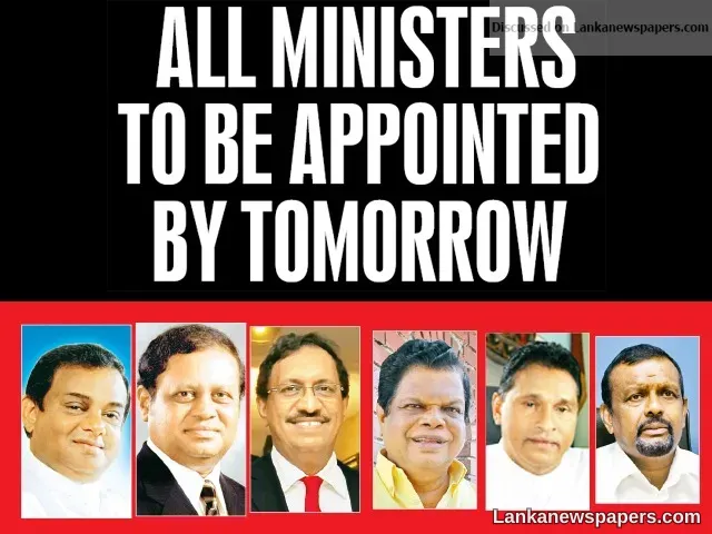 All Ministers to be appointed by tomorrow