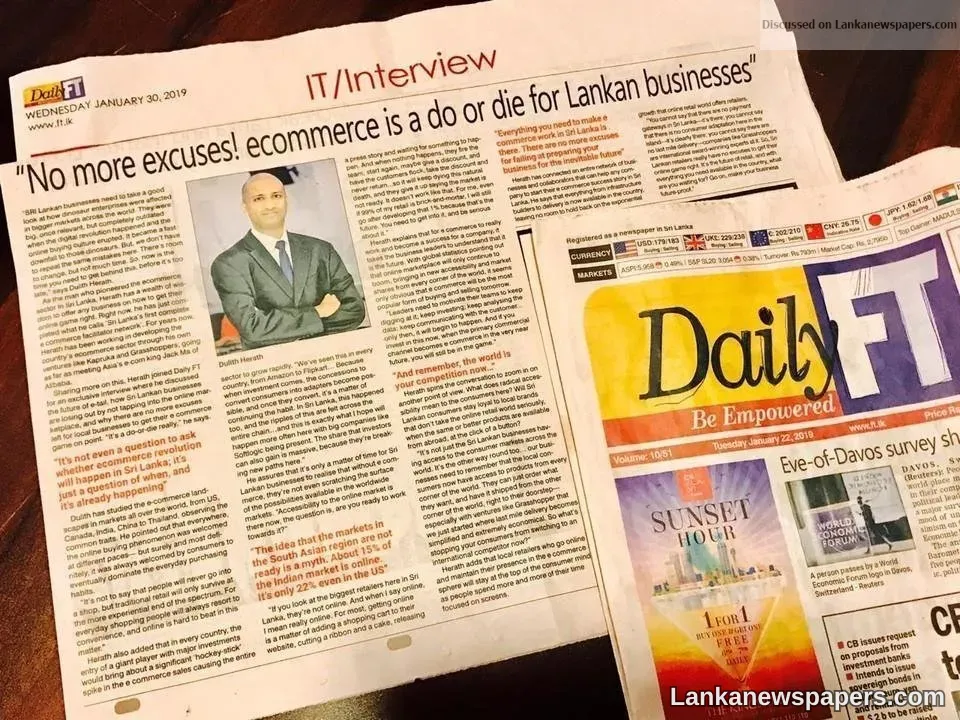 No more excuses! ecommerce is a do or die for Lankan businesses” - Dulith Herath