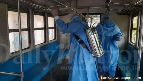 Railways sterilizes train compartments