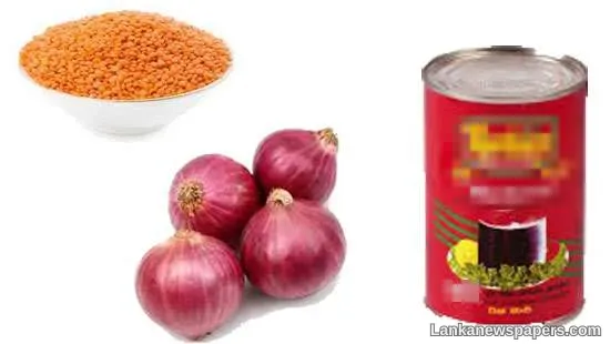 Maximum retail price for Masoor Dhal, Big Onions and Canned Fish