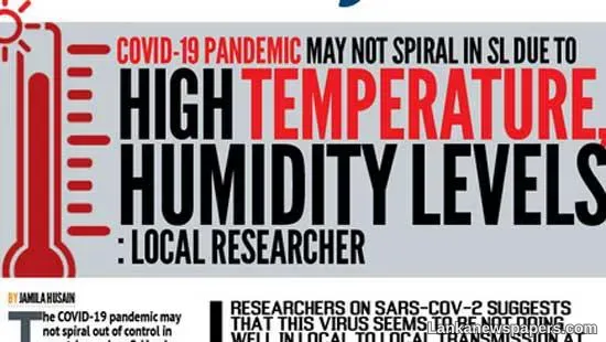 COVID-19 spread may be slowing in high temperature - SL researcher