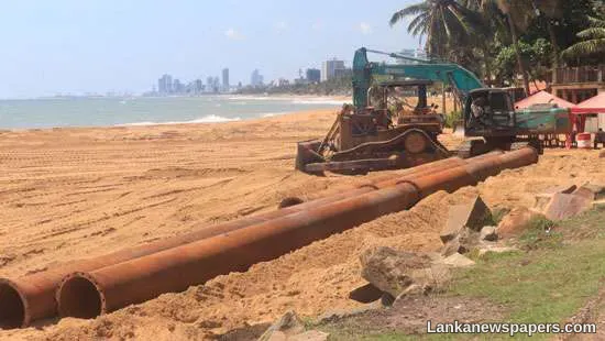 Artificial beach comes up in Mount Lavinia