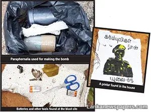 LNP - Police: Bomb was to be exploded to mark Black Tiger day Kilinochchi explosion: