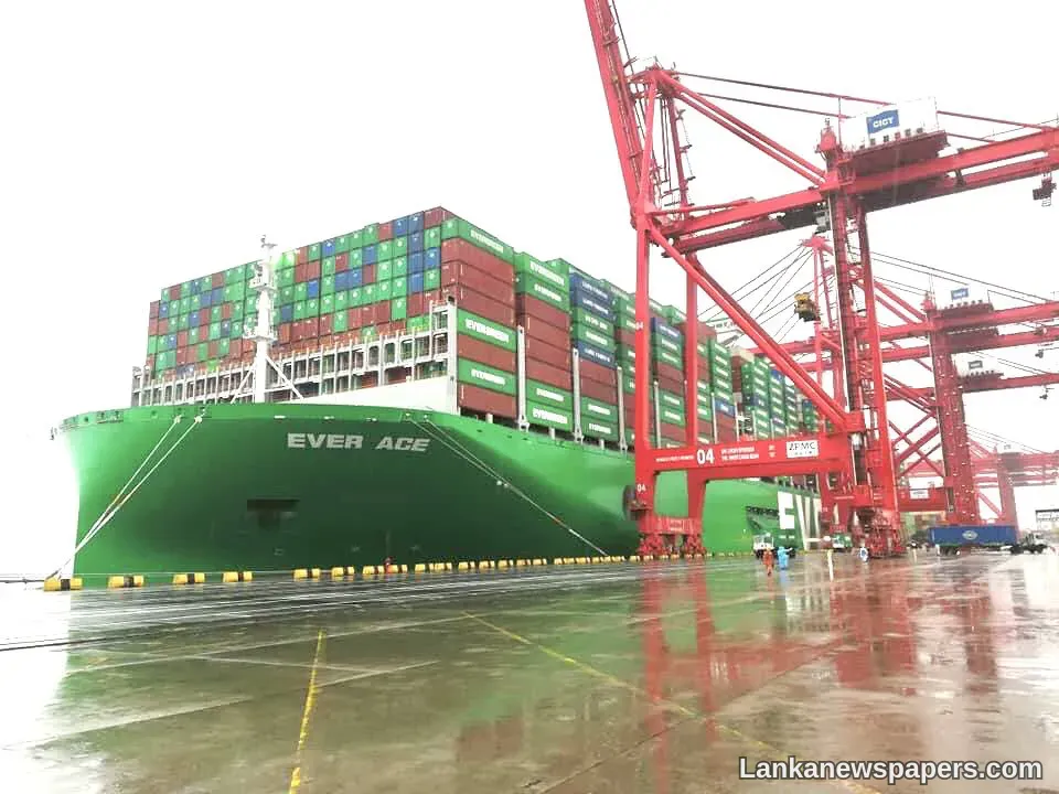 LNP - World’s largest container ship ’Ever Ace’ arrives at Colombo Port