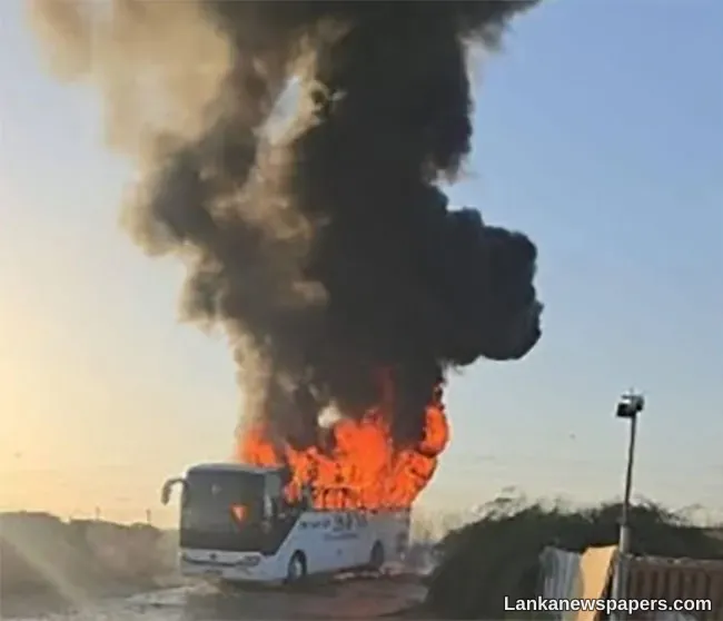 LNP - Bus carrying 20 Sri Lankan workers catches fire in Israel; no serious injuries – Ambassador