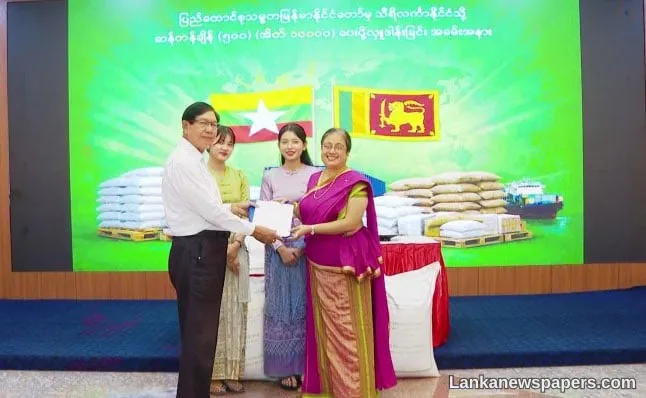 Myanmar donates 500 MT of rice to cyclone victims in Sri Lanka