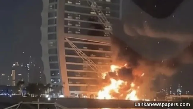 Dubai says drone debris causes fire at Burj Al Arab Hotel