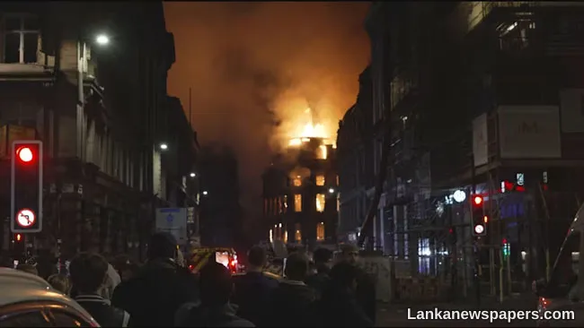 Huge fire in Scotland triggers train chaos as historic building partially collapses