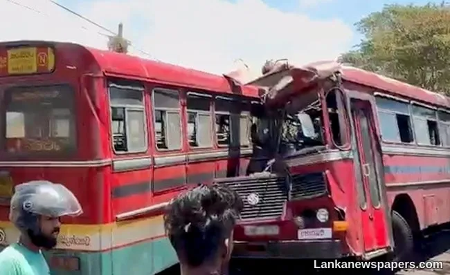Four killed, 40 injured following accident involving two buses in Weerawila