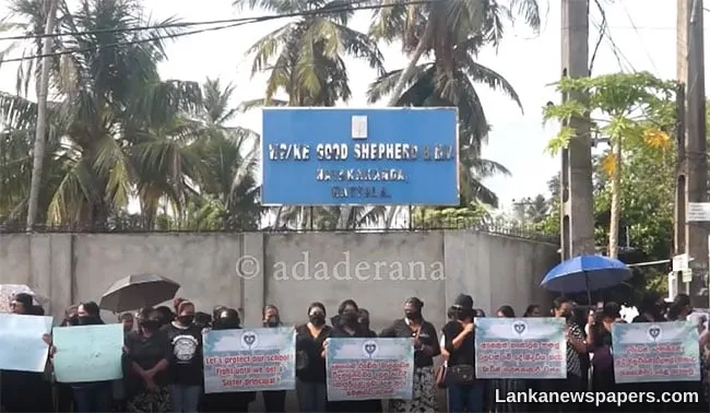 Protest staged over principal appointment at Nayakakanda Good Shepherd Balika M.V.
