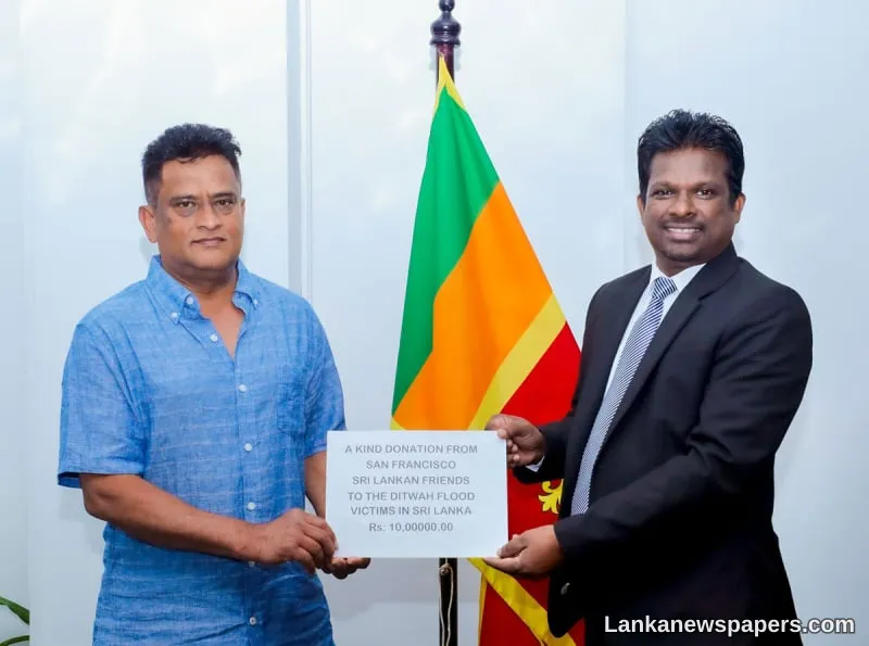 Financial donation from Sri Lankans residing in the United States to the ‘Rebuilding Sri Lanka’ Fund