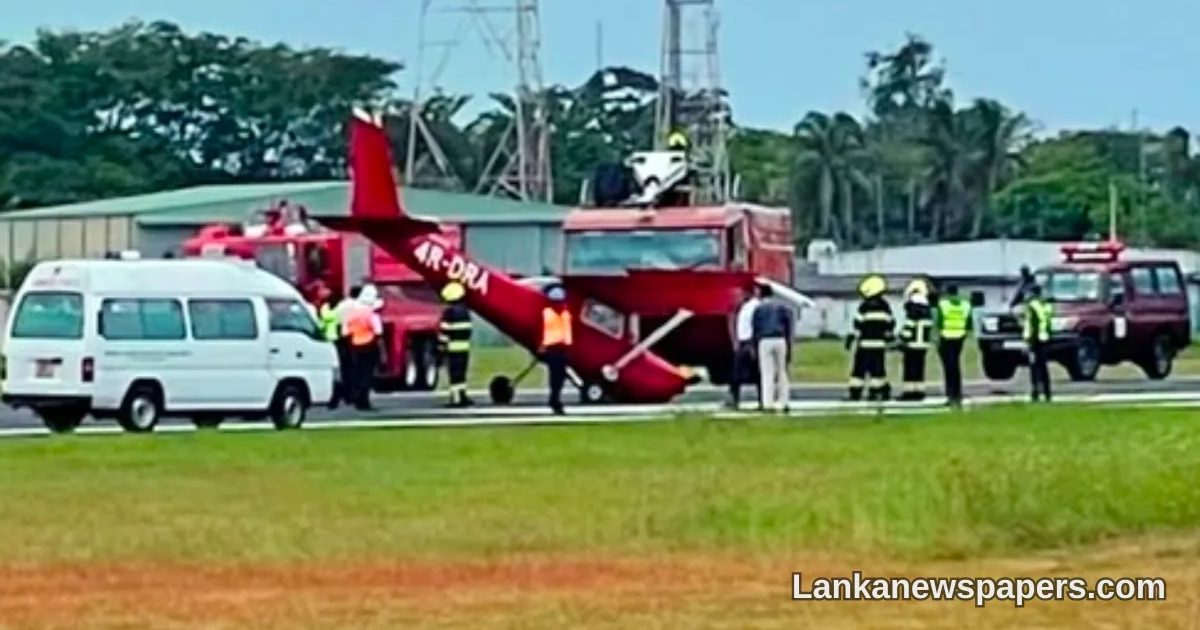 Cessna Training Aircraft Makes Hard Landing at Ratmalana Airport