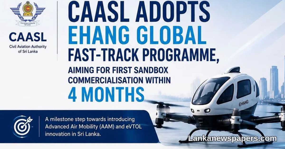 Sri Lanka Eyes Flying Taxi Future as CAASL Plans eVTOL Trial Within Four Months