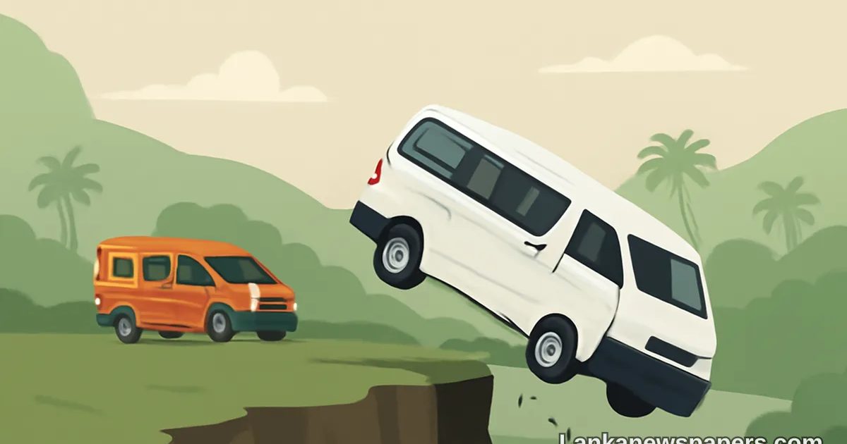 Fourteen Factory Workers Rushed to Hospital After Van Plunges Off Cliff Edge in Bulathsinhala