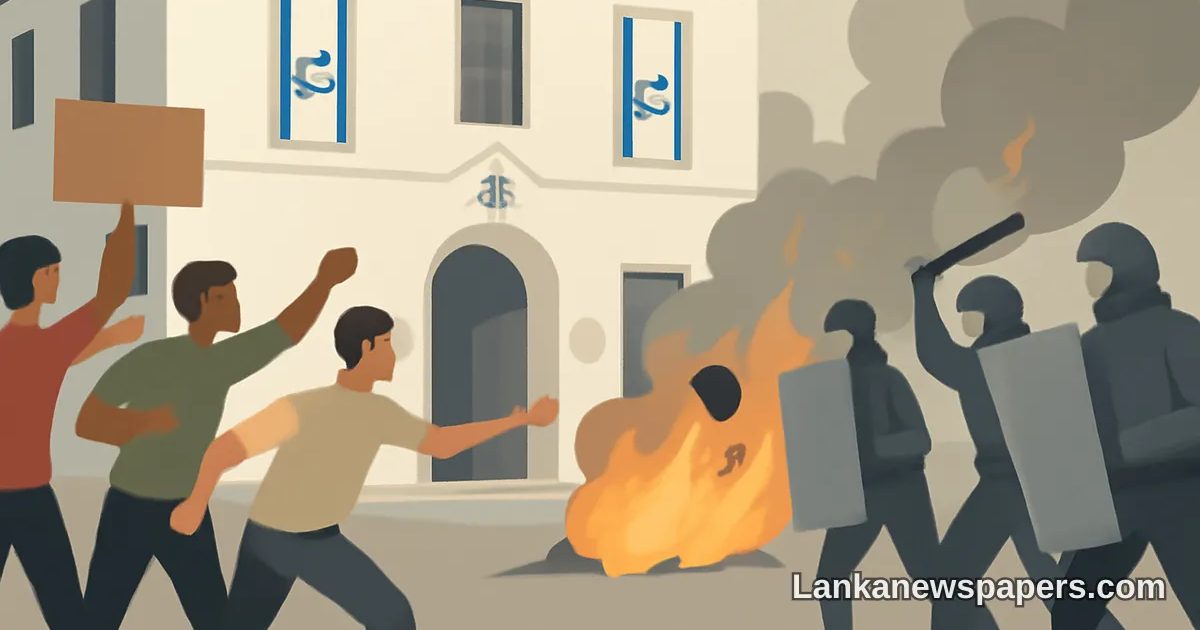 Anti-Israel Protest Turns Violent Outside Colombo Chabad House
