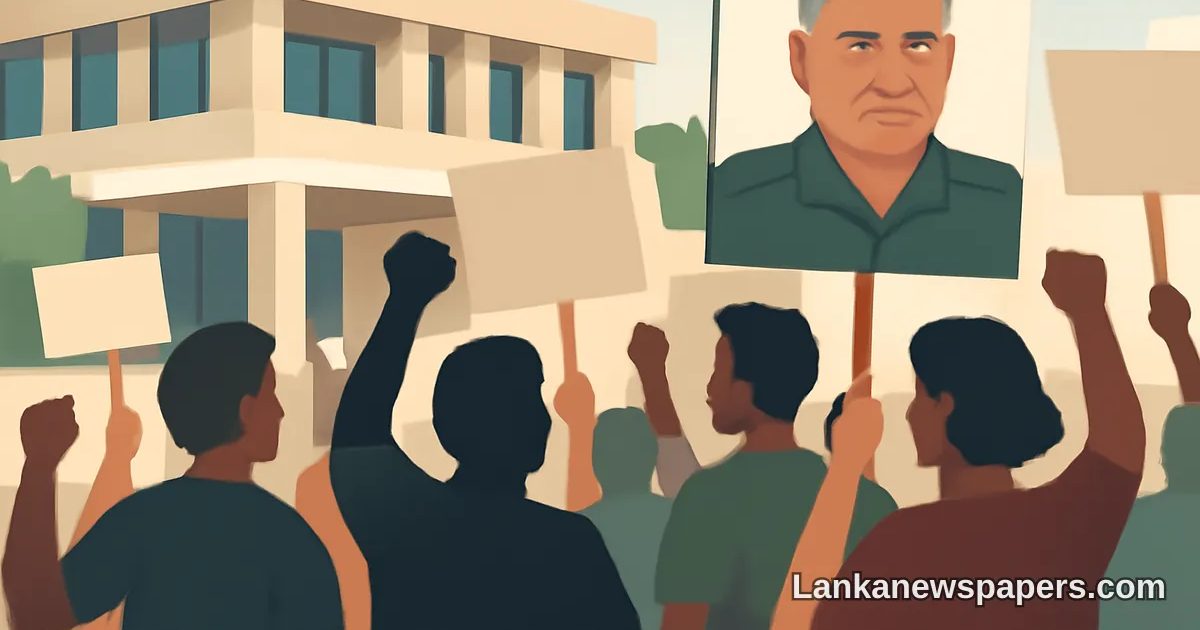 Rights Activists Rally at SLFI to Demand Justice for Detained Retired Major General Suresh Sallay