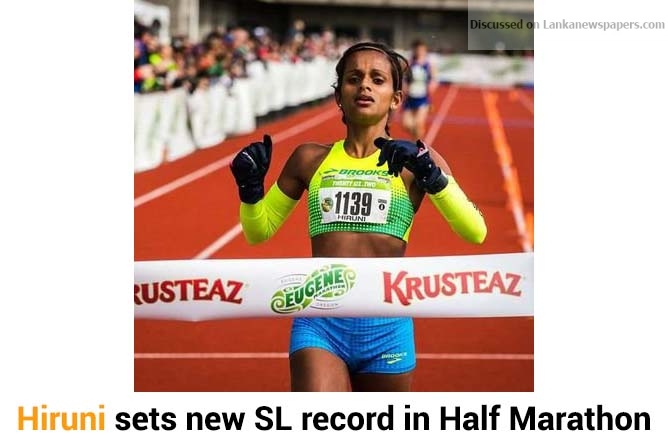 Hiruni sets new SL record in Half Marathon
