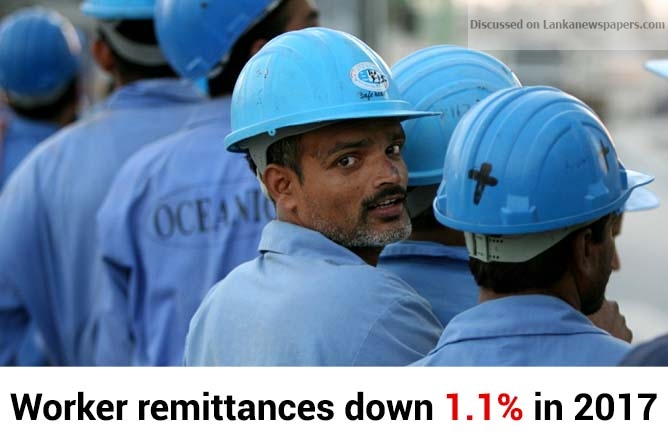 Worker remittances down 1.1% in 2017