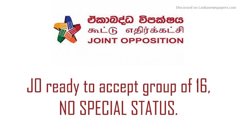 JO ready to accept group of 16, no special status