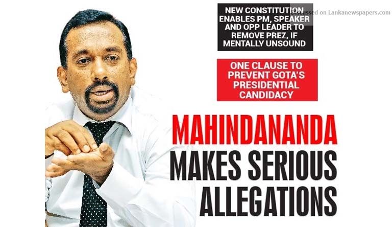 mahindananda in sri lankan news