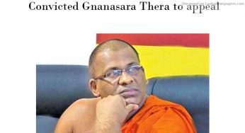 Convicted Gnanasara Thera to appeal: CA to consider application on Friday