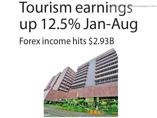 Tourism earnings up 12.5% Jan-Aug